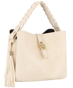 Women's Tassel Satchel Bag GL-0059-M IVORY